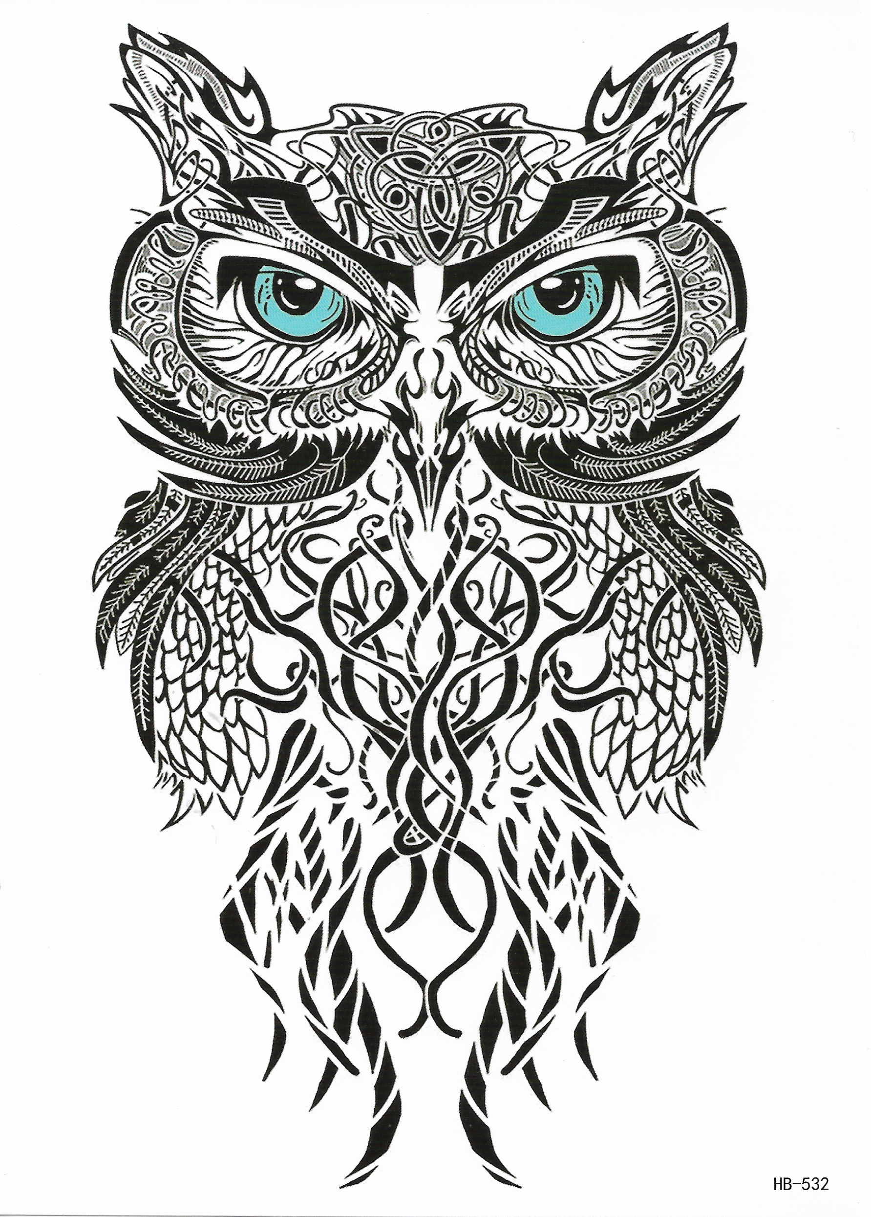 The Owl line art tattoo